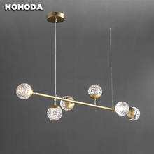 Modern LED Restaurant Pendant Lights Luxury Golden Hanging Lamp for Dining Room Loft Creative Brass Glass Ball Indoor Lightings 2024 - buy cheap