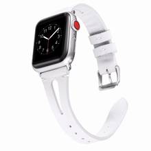Оптовая продажа петля для Apple Watch кожаный ремешок серии 4 3 2 1 40 мм 44 мм для iwatch 38 мм 42 мм ремешок серии 5 2024 - купить недорого