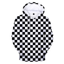 Fashion hooded sweatshirt men's 3D printing Ghost Blade men's /women hoodie autumn black and white plaid printing street leisure 2024 - buy cheap