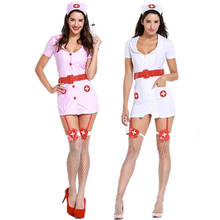 Fantasia feminina de halloween, uniforme de médica e enfermeira, roupa para cosplay, fantasia de trabalho, para festas 2024 - compre barato