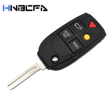 Nova substituição 5 botões inteligente remoto flip dobrável chave escudo para volvo v50 v70 s60 s80 c30 xc70 xc90 fob caso chave do carro 2024 - compre barato