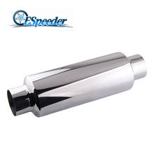 ESPEEDER 2.0"Inlet To 4"Outlet Universal Exhaust Pipe Muffler Tail Pipe Stainless Steel Silencer Tail Pipe Muffler Resonator 2024 - buy cheap