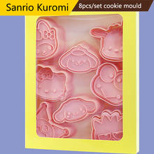 8pcs/set Sanrio Kuromi Cartoon Cookie Cutters 3D Plastic Biscuit Mould Pressable Cookie Stamp Kitchen Accessories Baking Tools 2024 - buy cheap