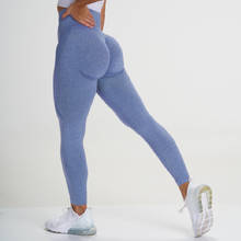 Calça legging push-up de ginástica feminina, sem costura, treino casual, malhação, cintura alta, calça elástica feminina 2024 - compre barato