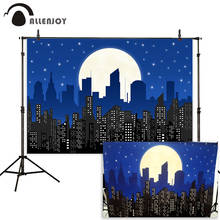 Allenjoy Hero photography background birthday party poster boy child building moon midnight star comics backdrop photophone 2024 - buy cheap