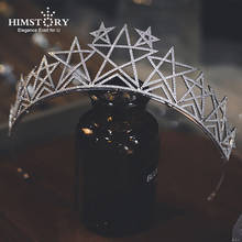 HIMSTORY Gorgeous Crown Tiara de Noiva Star Designs Wedding Hair Accessories Women Head  Jewelry Zircon Bridal Headband Jewelrie 2024 - buy cheap