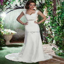 Sexy Mermaid Lace Mermaid Wedding-Dresses White Ivory Beautiful Chiffon Fishtail Bridal Gown Vestido De Noiva 2024 - buy cheap