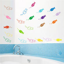 Подводная цветная Настенная Наклейка с изображением пузырьков в виде рыбы, наклейки для ванной комнаты, спальни, окна для детской комнаты, наклейки для детской комнаты, постер 2024 - купить недорого