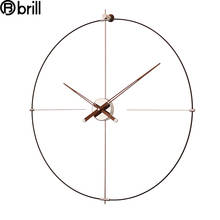 Large Silent Modern Wall Clock Metal Nordic Spain Luxury Wall Clocks Home Decor Gold Wooden Clock Living Room Decoration 50 2024 - buy cheap