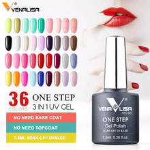 36 Colors/lot Venalisa One Step Gel Nail Polish 3 in 1 Gel Nail Lacquer Soak Off UV LED Full Color Nail Gel Varnish Kit 2022 - buy cheap