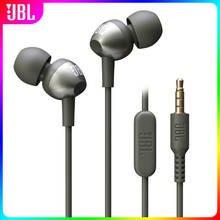 Jbl c200si in-ear 3.5mm com fio fones de ouvido esportes música fone de ouvido gym gaming earbuds deep bass linha controle com microfone para telefones inteligentes 2024 - compre barato