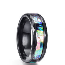 Fashion Jewelry Colorful Shell Striped Stainless Steel Jewelry Men's Ring Engagement Wedding Ring 2024 - buy cheap