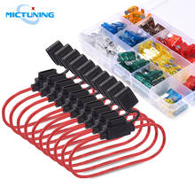 MICTUNING Car Truck 120pcs Blade Fuses Standard Fuse Assortment kit Universal with 10pcs 14 AWG Inline Fuse Holder & Fuse Puller 2024 - buy cheap
