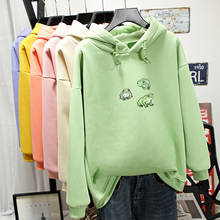 Sudadera con capucha para mujer, suéter con estampado de rana, ropa de gran tamaño Harajuku, Sudadera estampada Harajuku, ropa cálida para primavera e invierno 2024 - compra barato