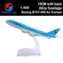 16CM 1:400 Boeing B747-400 Model Air Korean Airplane Alloy Aircraft Plane for Boys Display Toys Airliner Collection Adult Gift 2024 - купить недорого