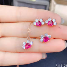 KJJEAXCMY fine jewelry 925 sterling silver natural pink topaz women fresh popular print gem earrings ring pendant suit support d 2024 - buy cheap