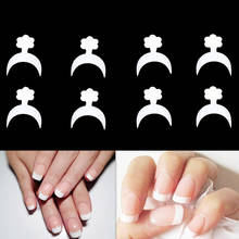 500 Short French Manicure White Wrap Nail Tips False Nail Wraps Acrylic Nails 2024 - buy cheap