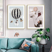 Modular Dream Hot Air Balloon Animal Pictures Nordic Style Canvas Painting Wall Art Poster Prints Home Decor Children Room Frame 2024 - buy cheap