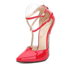 MAIERNISI-zapatos de tacón alto para mujer, tacones de aguja con punta puntiaguda, de 16cm, fetiche, talla grande 2024 - compra barato