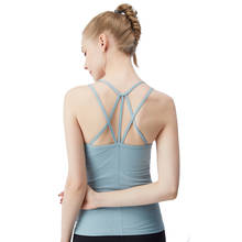 Yoga Women Vest Top For Fitness Padded Nylon Solid Cross Straps Slim Sport Underwear Running Gym Workout Sleeveless Shirts 2024 - buy cheap