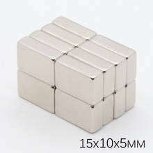 100Pcs 15x10x5 mm N35 Super Strong Powerful Square Neodymium Magnets NdFeB Block Cuboid Rare Earth Fridge Magnet 15*10*5mm 2022 - buy cheap