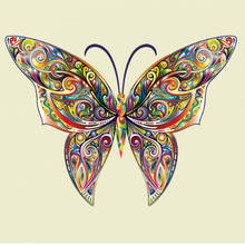 Adesivo de parede design de borboleta 3d colorido, arte de decoração de parede decalques para sala de estar, quarto, tv, sofá, fundo, mural de decoração 2024 - compre barato