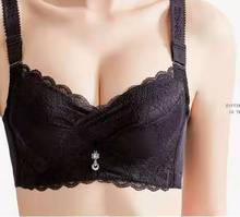 Sexy sutiã de renda reunir ajuste do peito correias mergulho lingerie profunda u bra para mulher bordado roupa interior engrossar copo bralette 2024 - compre barato