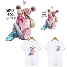 Pegatinas de transferencia térmica para ropa de una aplicación, parches sensibles al calor para planchar en camisetas, sudaderas con capucha, decoración, Super Mom & Baby 2024 - compra barato