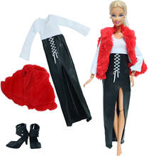 Sapatos de bonecas de alta qualidade, inverno, roupa quente, casaco de pele macia, jaqueta, tops, roupas para boneca barbie, acessórios, brinquedo de crianças 2024 - compre barato