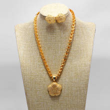 Conjunto de joias de ouro estilo africano, presente de casamento para mulheres, colar saudita árabe 2024 - compre barato