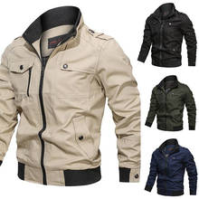 2021 jaqueta militar dos homens primavera outono algodão blusão casaco piloto do exército bombardeiro jaquetas jaqueta de vôo de carga roupas masculinas 2024 - compre barato