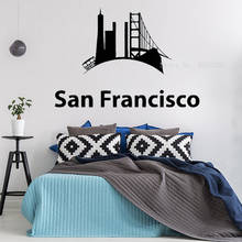 Bending Wall Sticker San Francisco California Wall Art World Panorama Home Bedroom Decor Thick Line City Skyline Decal Y204 2024 - buy cheap