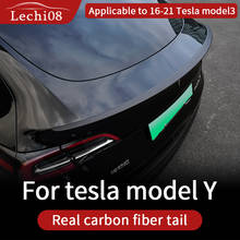 Para tesla modelo y acessórios/carro 2016-2021 acessórios de carbono spoiler tesla três spoilers tesla modelo y fibra de carbono/acces 2024 - compre barato