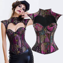 Corselet steampunk para vestir, espartilho gótico, corselet feminino de renda, couro, vintage, modelador de cintura, emagrecimento 2024 - compre barato