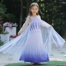 Frozen 2 Fantastic Anna Elsa 2 Princess Dress Up White Halloween Costume Sequined Long Gown Kids Wedding Dresses Cosplay Clothes 2024 - buy cheap