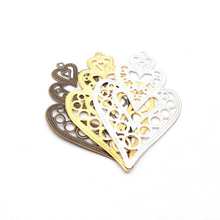 10PCs Heart Shape Pendant Filigree Wraps Connectors Metal Crafts Gift Decoration DIY Findings 55x85mm 2024 - buy cheap