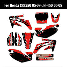 Free Customized Graphics Stickers Kits Background Decals For Honda CRF 250 CRF250R 2005 - 2009 CRF 450 CRF450R 2006 2007 2008 2024 - buy cheap