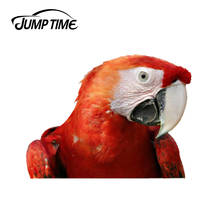 Jump Time 13cm x 9.7cm Red macaw parrot sticker car decal Vinyl Decal Car Window Laptop Bumper Animal Car Stickers 2024 - buy cheap