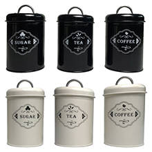 3pcs Tea Coffee Sugar Jar Tin Canister Kitchen Storage Pots Containers 2024 - buy cheap