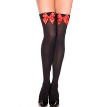 SHENGRENMEI Black/Red Dot Bow Stay Up Sexy Stockings Sexy Lingerie for Women Mesh Thigh High Stockings Female Fishnet Stockings 2024 - buy cheap