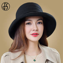 Sombrero de ala ancha para mujer, gorro de lana de fieltro flexible, color rojo, para invierno 2024 - compra barato