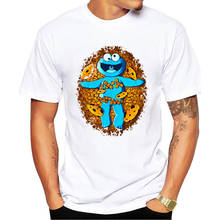Mordedor hub camiseta masculina estampa biscoitos americanos, camiseta design hipster camiseta manga curta engraçada 2024 - compre barato