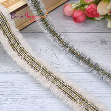 BRISTLEGRASS 1 Yard 3/4" 20mm Gold Glitter Braided Crochet Lace Trim Soft Macrame Plush Ribbon Fabric Costume Dress Sewing Craft 2024 - buy cheap