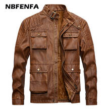 Men Faux Leather Jacket PU Coats Winter Fleece Male Outwear Vintage Outwears Outdoor Biker Motorcycle Jacket Men Clothing LX089 2024 - buy cheap
