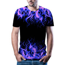 Мужская летняя футболка, Повседневная футболка с 3D-принтом льва и огня, 2021 2024 - купить недорого