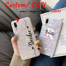 Customized Name Marble Phone Case for Huawei P40 P30 P20 Mate 30 Pro Lite Mate 20 Pro Lite Soft TPU Transparent glitter case 2024 - buy cheap