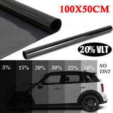 100x50cm Dark Black Car Window Tint Film Glass 20% Roll Summer Car Auto House Windows Glass Tinting Solar Protection 2024 - buy cheap