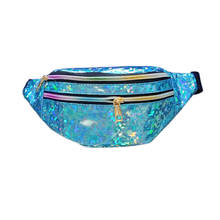 Holographic Laser Fanny Pack Shiny Waist Bum Bag Female Fashion Zipper Travel Belt Sports Bag 2024 - buy cheap