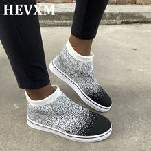 HEVXM 2020 Fashion Sock Sneakers Women Breathable Elasticity Flying Woven Couple Casual Shoes Soft Sole Zapato Mujer Flat Shoes 2024 - buy cheap