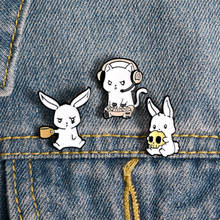 Cartoon Cute White Animal Rabbit Enamel Brooch Alloy Badge Clothes Bags Pins Sweet Accessories Women Jewelry Gifts For Friends 2024 - buy cheap